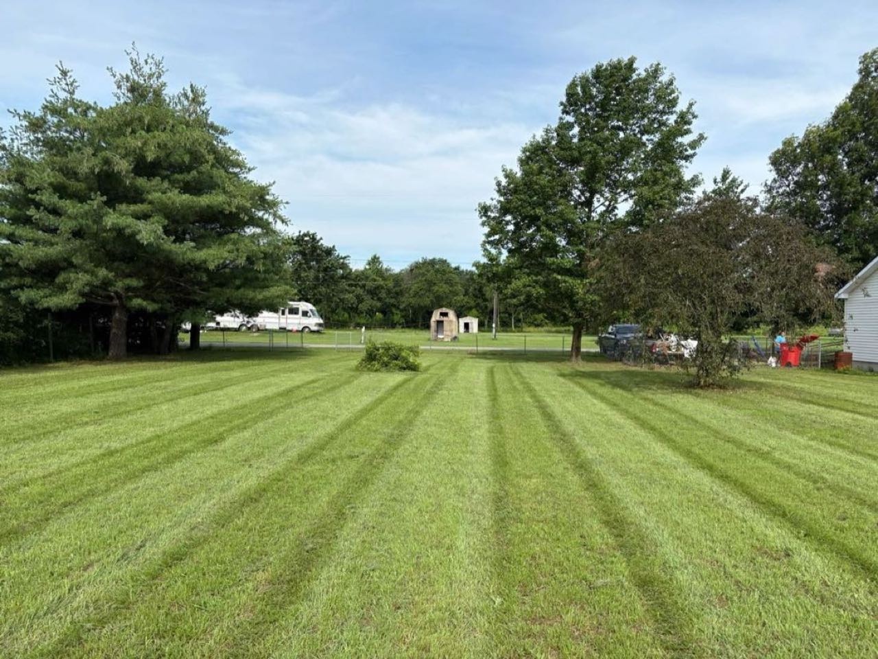 Wide striped lawn mowed by SEMO near Sikeston, MO